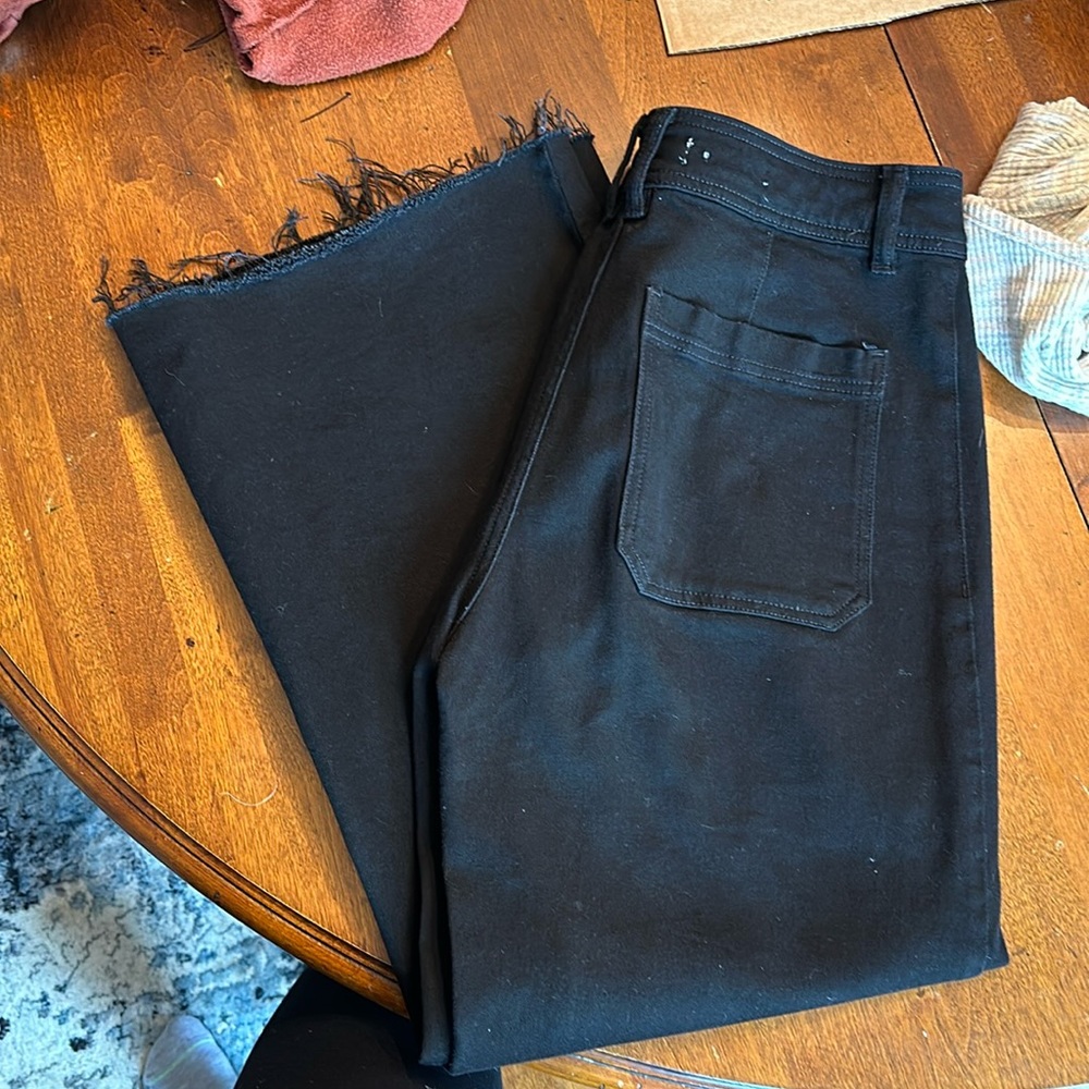 Mango black wide leg jeans